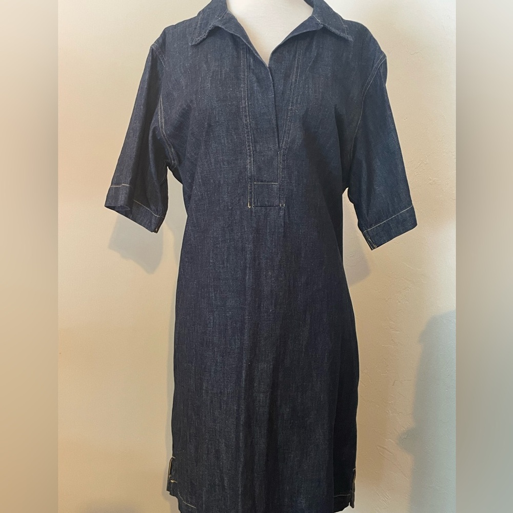 Lauren Ralph Lauren Dark Wash Denim Dress w/ Pockets Womens Size XL EUC